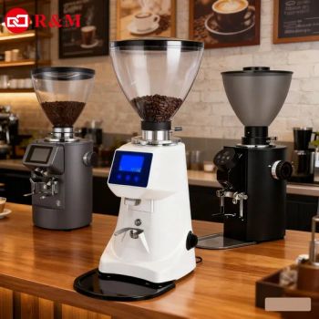 Commercial RM Portable Quiet Electric Industrial Flat Burr Single Serve Molino De Cafe Coffee Bean Espresso Maker Doser Machine Mill Grinder for Sale Near Me - Guangzhou R&M Machinery Co., Ltd. - China