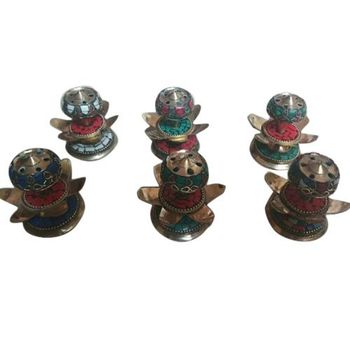 Brass Lotus Flower Incense Holder, Mogra Material Brass Fragrance Mogra Is It Handmade Yes Type Incense Sticks Brand Rakesh - Rakesh Traders - India