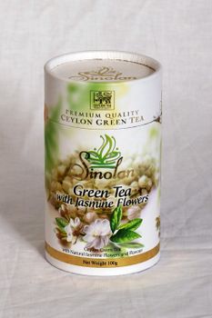 GREEN TEA WITH JASMINE TEA COMPOSITE CAN 100g Weight (kg) 100g Brand Name Sinolan Flavor GREEN TEA WITH JASMINE - Rejee Collection  - Sri Lanka