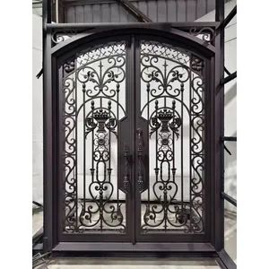 French Style Security Door Metal Wrought Iron Door for Residential Decoration - Fuzhou Sunshine Building Materials Co., Ltd. - China