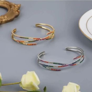 Fashion Brass 18K Gold Plated Open Size Bangle for Women - Zhongshan Veiya Jewelry Co., Ltd. - China