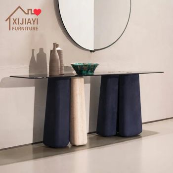 Xijiayi Custom Size Console Tables Made with Glass Countertop for Office Lobbies. - Ganzhou Xijiayi Furniture Co., Ltd - China