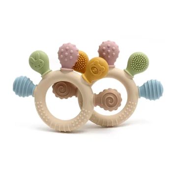 Wholesale Plam Silicone Baby Teether Rattles Teethers Brinquedos De Bebê Silicone Teething Toys Baby Teethers for Babies - YANGZHOU CREATIVE TOYS AND GIFTS CO., LTD. - China