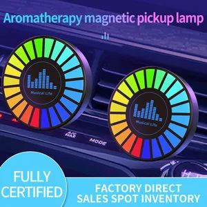 Car Aromatherapy Round Interior Magnetic Mounted Air Outlet Fragrance LED Ambient Light - KONG SENG LTD - China