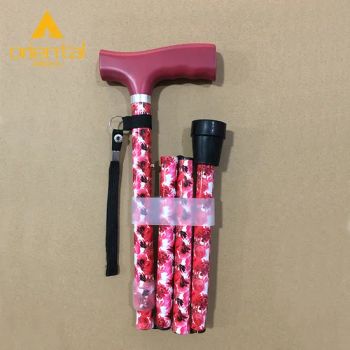Foldable Adjustable Walking Sticks Elders Disabled Aluminum Customized Pattern Anodizing ABS Cane - EC Hardware Co., Ltd. - China