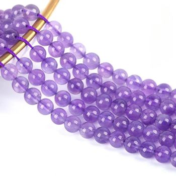 Natural Round Amethyst Crystal Beads Lavender Quartz Energy Healing Semi-Precious Stone Beads - Haifeng Alaric Inc - China