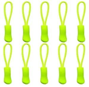 Lemo Custom Logo Cheap Green Zip Accessories Pulls Slider String Cord Rubber Rope Zipper Puller for Bag Pouch Tent Clothing Garment - Ningbo Lemo Textile Co., Ltd. - China