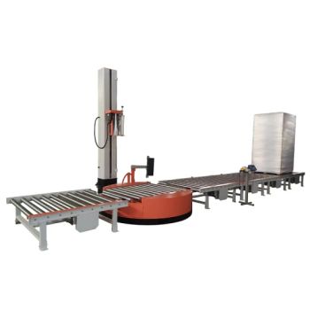 Ucr-T2000A Conveyorized Fully Automatic Turntable Pallet Wrapper Stretch Wrapping Machine - Qingdao Youchuang Packaging Equipment Co., Ltd. - China