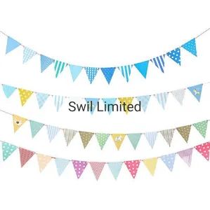 Multicolor Bunting Pennant Banner Decorations Origin China Size Customized Logo Customized Model NO. PB-060 Shape Customized - Swil Limited - China