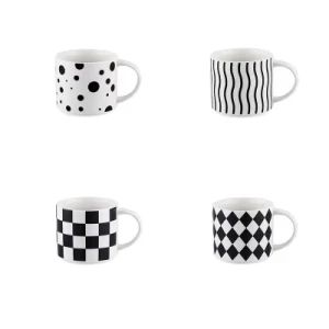 Popular Office Design Sense Niche Checkerboard Retro Household Ceramic Mugs - GOOD SELLER CO., LTD - China