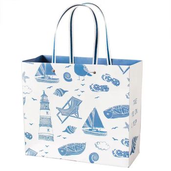 Custom Gift Logo Print Portabledegradable White Kraft Paper Shopping Bags for Shoe Packaging Flexo Surface Craft Use - Hangzhou Langjie Technology Co., Ltd. - China