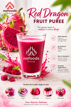 Premium Red Dragon Fruit Puree Rich in Antioxidants - Nafoods Group JSC - Vietnam