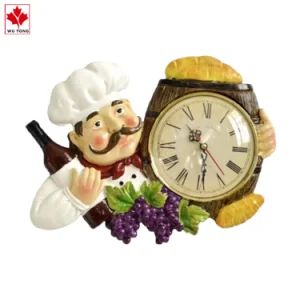 Hot Sale Kitchen Decor Resin Chef Statue Wall Clock Gifts - Quanzhou Wutongcrafts Co., Ltd. - China