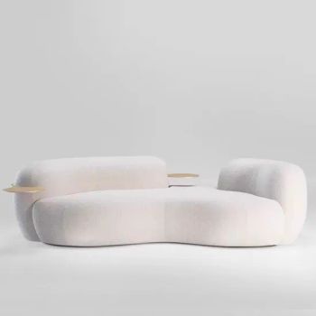 Hot Sale Nordic Creative Premium Lamb Velvet Modern Minimalist Curved Bean Sofa for Living Room - Foshan Sawa Furniture Ltd. - China
