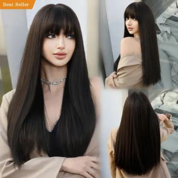 Wig Long Straight Perruques with Bangs Synthetic Wig - Yiwu Reputable Trade Co., Ltd. - China