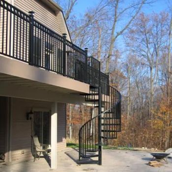 Industrial Metal Outdoor Spiral Stairs Hot Galvanized Black Stairs - Double Building Materials Co., Ltd. - China
