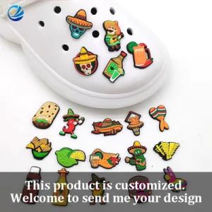 Mexican Shoe Decoration Fit Kids Fans Sandals Buckle Accessories Mexican Concha PVC Croc Shoe Charms Basketball Football Baseball Teams Logo Shoe Charms - YC Craft (Zhongshan) Limited - China