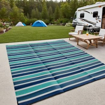 Reversible Outdoor Patio Rugs, Waterproof Recycled Plastic Straw Rug Stain UV Resistant RV Beach Picnic Ground Mat - Little Dolphin (Jiangsu) Leisure Products Co., Ltd. - China