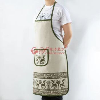 New Stylish Restaurant Waist Kitchen Cooking Cotton Hemp Aprons Barista Apron - Taian Jinfeihong Weaving Co., Ltd. - China