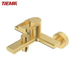 Bathroom Accessories Wall Mounted Modern Rainfall Bathtub Taps Brass Bath Shower Faucets for Bathroom Zs43201 Brushed Gold - Taizhou Zhengshing Valve Co., Ltd. - China