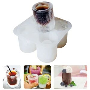 Creative 4 Cavities DIY Silicone Shot Glass Ice Cube Trays - Xiamen Flying Silicone Rubber Co., Ltd. - China