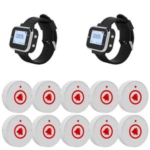2 Watch Receivers 10 Call Buttons Wireless Calling System Voice Broadcast for F&B/Hotel - Beijing Dydcall Technology Co., Ltd - China
