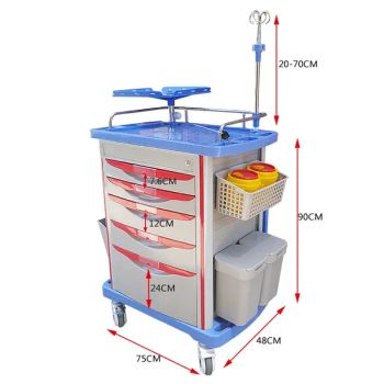 Clinic Medical Carts Hospital Trolley Emergency ABS Hospital Trolley - Super Accomplish Health Technical Co. Ltd - China