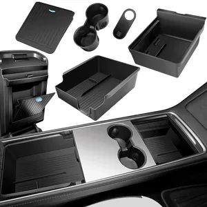 New Version Armrest Hidden Drawer Storage Box Center Console Organizer Tray Carbon for Model 3 Model Y 2023-2021 - Xi an Rois Autotech Co., Ltd - China