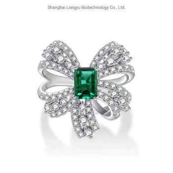 Bow Ring Female 925 Sterling Silver Finger Ring Artificially Inlaid with Artificial Diamonds to Cultivate Emerald Classic Female Jewellery - Lotusland Ltd - China