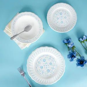 New Products 18PCS Luxury Embossed Floral Porcelain Dinner Plates Ceramic Dinner Set - Shenzhen Hua Mei Industry Development Ltd. - China
