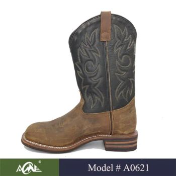 11" Western Boots Mens Cowboy Element Lace Origin China Gender Unisex Trademark Acme Model NO. A0621 Toe Style Round Material Leather - Acme Industrial Co., Ltd - China