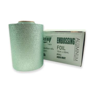 127mmx50m Colorful Printed Hairdressing Embossed Aluminum Foil Paper Customized Thickness Tin Foil Roll for Highlighting - Zhengzhou Laiwosi Aluminum Co., Ltd. - China