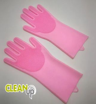 Silicone Reusable Cleaning Brush Heat Resistant Scrubber Gloves for Housework Dishwashing Kitchen Clean Bathroom Pet Bathing - CLEANUP Industrial & Trading Co., Ltd. - China