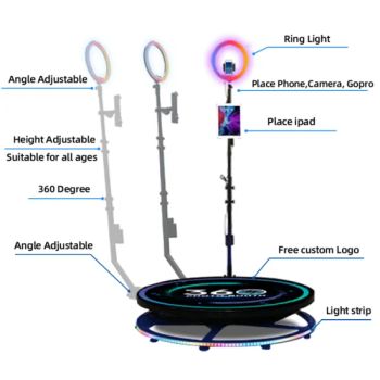 New Adjustable Photobooth Camera 360 Photo Booth Props with Ring Light 360 Video Booth 360 Photo Booth - Shanghai Lanyou Lighting Co., Ltd. - China
