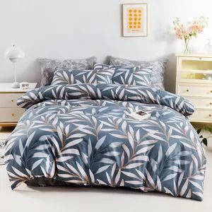 Microfiber Home Textiles Sheet Set Bedding Simple Designs Leaf 4 Seasons Quilt Bedding Set - Hangzhou Winde Home Furnishing Co., Ltd. - China