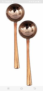 Copper Spoons, 5*5*2 Size 5*5*2 Color Brown Brand steel india Packaging Size 10 Usage/Application Home Appearance Good In - Rajpoot copper designer  Private Limited - India