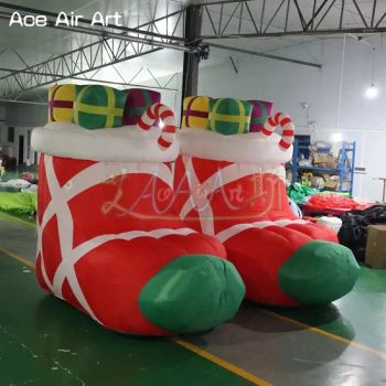 3mh Inflatable Christmas Boots Santa Claus Shoes Inflatable Gifts Stockings Christmas Decorations - Yudu Ace Air Art Co., Ltd - China