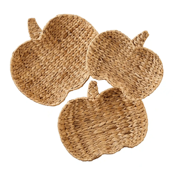 Water Hyacinth Tray/Woven Pumpkin Bowl Set/Natrual Handwoven Water Hyacinth Storage Baskets Wicker Cube Baskets Rectangular Frui - SISU IMPORT EXPORT CO.,LTD - Vietnam