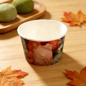 Oil Painting Fruit Disposable Paper Bowl Lids PS Lid MOQ 200000PCS Trademark Kerui Log Customer Log HS Code 4823699000 Feature - Anhui Kerui Import and Export Trading Co., Ltd. - China