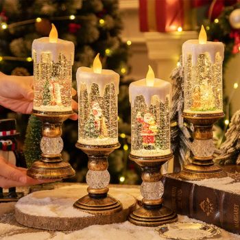 Christmas Crystal Snow Candle Light Christmas Scene Layout - Taihua Hardware Plastic MFG., Co., Ltd. - China