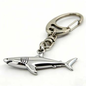 3D Metal Great White Shark Keychain Collection Origin China Shape Animals Style Business HS Code 7117190000 Feature - Shenzhen Zaowuji Hardware Craft Gifts Co., Ltd. - China