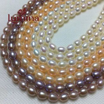 Wholesale AAA 6.5-7.5mm Cultured Pearls, Oval Freshwater Pearl Necklaces for High End Pearl Jewelry Making (MZXL-024) - Qingdao Lumina Jewelry Co., Ltd. - China