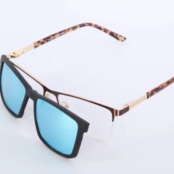 Fashion Oversize Square Metal Frame Women Sunglasses Magnetic Polarized Clip-on Lenses - Wenzhou Tailun Glasses Co., Ltd - China
