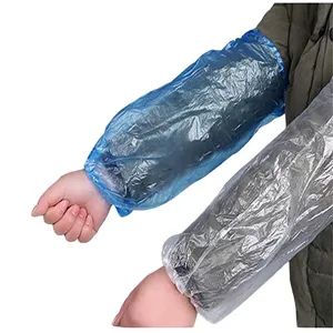 Disposable Over Sleeves Arm Sleeves Waterproof Plastic Cleaning Oversleeves White Blue - Hubei Ruichen Protective Products Co., Ltd - China