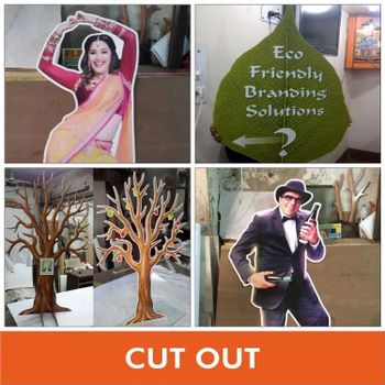 Adhesive Paper Cut Out, Packaging Type: Packet Texture Smooth Finish Optimum Waterproof Yes Usage Promotion Durability - Krishna Studio - India
