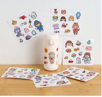Customized Adhesive Label Cartoon PVC Stickers Origin China Trademark GWL Model NO. L714 Pattern Cartoon Color - Guangzhou Kinglaiky Industrial Ltd., - China