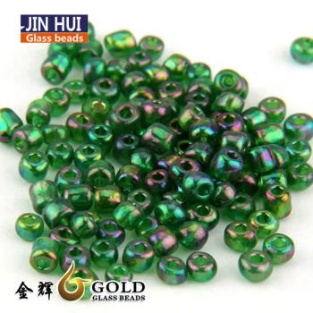 Glass Seed Bead Round Rocailles Raibow Color Glass Loose Beads - Jiangyin Jinhui Arts & Crafts Co., Ltd. - China