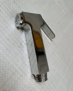 Square Health Faucet Brass Gun Color Silver Finish Chrome Material Brass Mounting Type Wall - Satisfactory - India
