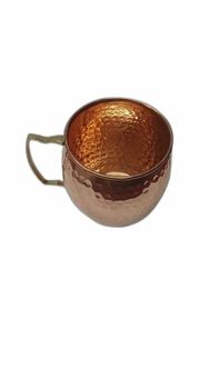 Hammered Round Copper Golden Mug, For Home, 2 Pcs Type Mug Shape Round Design Hammered Set Contents 2 Pcs Usage/Application - Shivam Handicrafts - India