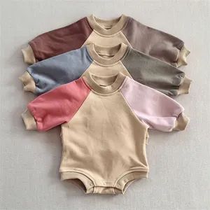 OEM ODM Custom Color Blocks Cotton Romper Autumn Newborn Infant Toddler Boys Girls Clothing O-Neck Long Sleeve Clothing Bodysuit - Yiwu YoYo Betty Apparel Co., Ltd. - China
